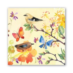 Pochette de 20 serviettes cocktail - Birds & Butterflies