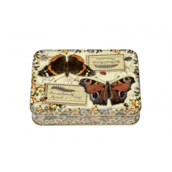 Boîte rectangulaire PM en métal - Vintage Butterflies - Nostalgia