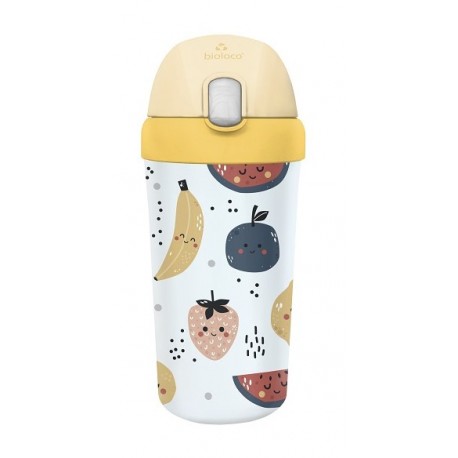 Gourde enfant avec paille 400ml Cute Fruits - Bioloco Plant Kids Cup