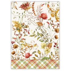 Torchon 100% coton - Fall Leaves & Flowers