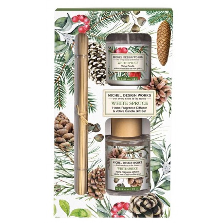 Diffuser & candle gift set - White Spruce