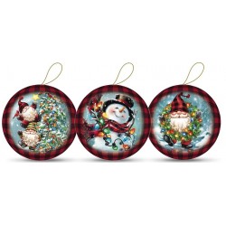 Boules de Noël papier mâché à garnir (3 assorties) - Christmas Gnomes