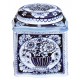 Wavy Dom Lid tea caddy - Blue & White