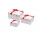 Set de 3 boîtes carrées gigognes MM Noël (ruban) - Red Mistletoes