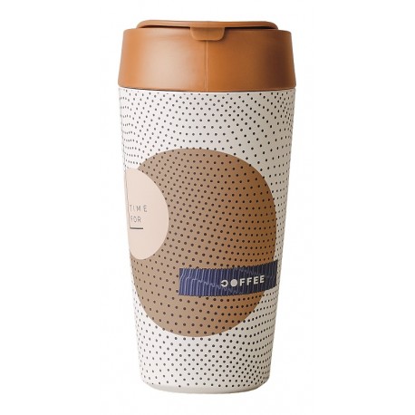 Mug de voyage 420ml (en P.L.A) Time for Coffee - Bioloco Plant Deluxe