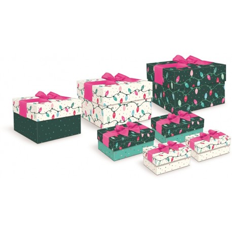 Big square bow box S/7 - Twinkle Pop Lights