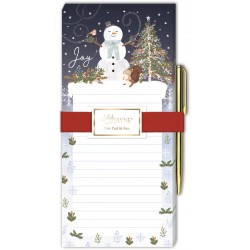 List pad with pen - Winter Snowman