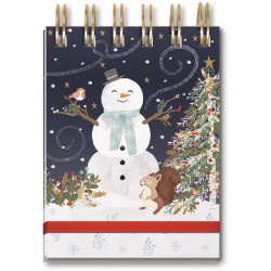 Spiral notepad with bungee - Winter Snowman