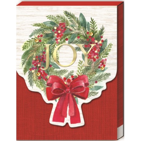 Christmas pocket notepad - Joy Wreath