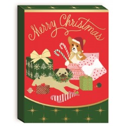 Christmas pocket notepad - Pug Corgi Gifts