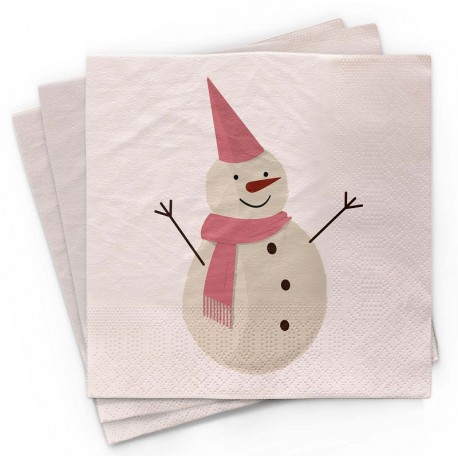 Bamboo Napkin 33x33 cm Snowman - Chic Mic