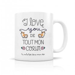 Mug ceramic 350ml - I love you de tout mon coeur