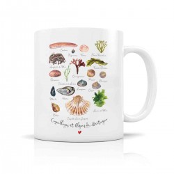 Mug ceramic 350ml - Coquillages et algues de Bretagne