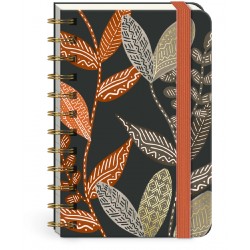 Pocket carnet notes à spirales & élastique - Batik Botanicals (Leaves