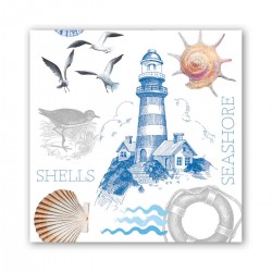 Pochette de 20 serviettes carrées  - The Shore