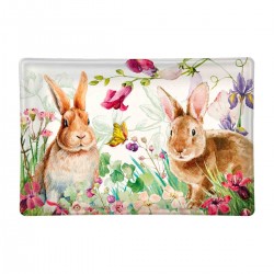 RECTANGLE GLASS SOAP DISH - Bunny Meadow