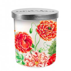 Candle jar & lid - Poppies and Posies