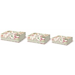 Set de 3 boîtes rectangulaires gigognes GM - Meadow Flowers