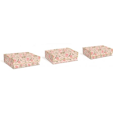 Set de 3 boîtes rectangulaires gigognes GM - Embroidered Floral