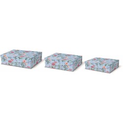 Rectangular box set 3 - Delicate Floral Blue