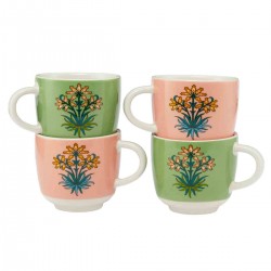 4 Assorted Fine China Mugs Expresso Cups- W.Morris Useful & Beautiful