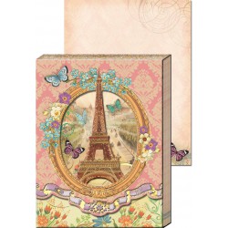 Pocket Carnet Notes Window 'Tour Eiffel & Myosotis'