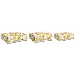 Set de 3 boîtes rectangulaires gigognes GM - Yellow Line Floral