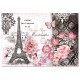 Set 3 rect. flap box - Pink floral Paris