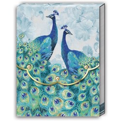 Pocket carnet de notes aimanté - Emerald Peacock (Two Peacocks)