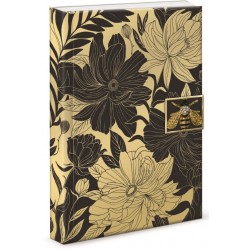 Carnet de notes avec broche - Golden Botanicals  (black dahlias) 