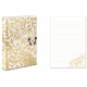Carnet de notes avec broche - Golden Botanicals (white butterflies)