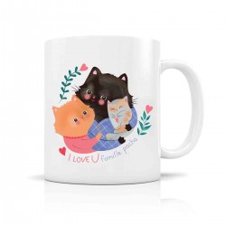 Mug ceramic 350ml - Family cat