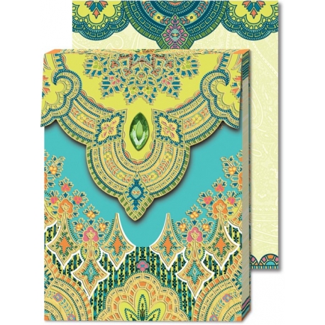 Pocket Carnet Notes Paisley ' Turquoise'