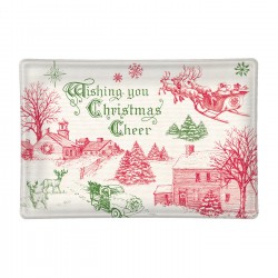 Rectangle glass soap dish - It's Christmastime