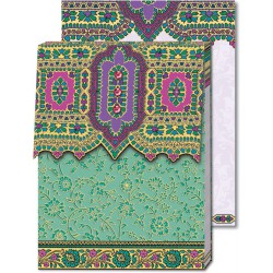 Pocket Carnet Notes Paisley ' Turquoise/Violet'